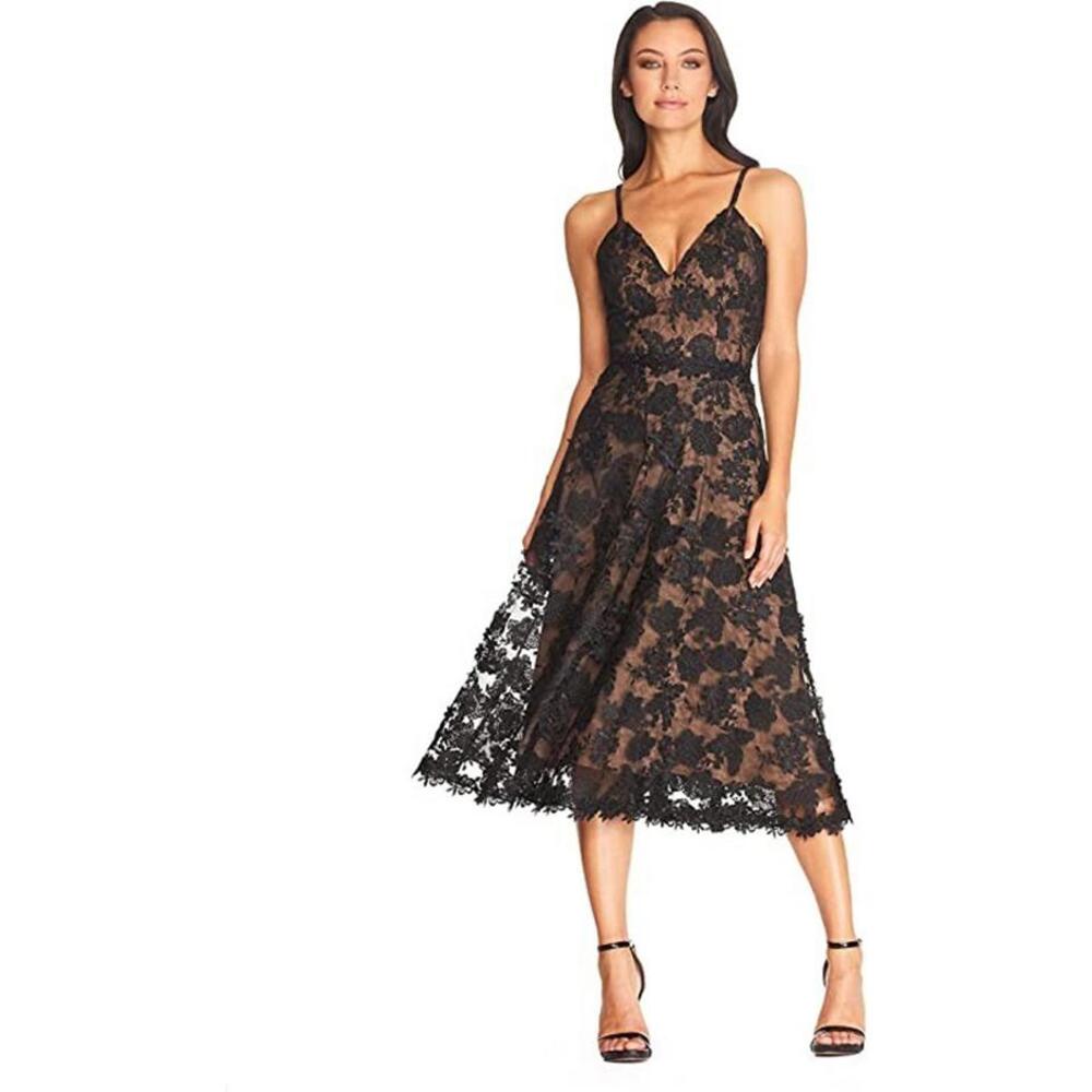 NEW Dress the population TAHANI Dress in Black/Nude Size XL #MD2590